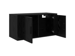 vidaXL Wand-TV-Schrank Set Wandmontiert 2-Tlg Schwarz Eichen-Optik 3415603