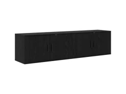 vidaXL Wand-TV-Schrank Set Wandmontiert 2-Tlg Schwarz Eichen-Optik 3415603