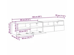 vidaXL Wand-TV-Schränke 2 Stk Artisan-Eiche 80 x 30 x 30 cm Holzwerkstoff 882931