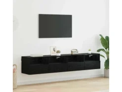 vidaXL Wand-TV-Schränke 2 Stk Schwarz Eichen-Optik 80 x 30 x 30 cm 882933