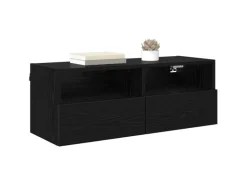 vidaXL Wand-TV-Schränke 2 Stk Schwarz Eichen-Optik 80 x 30 x 30 cm 882933