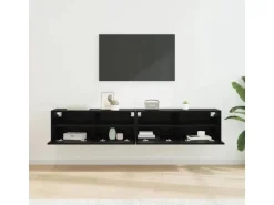 vidaXL Wand-TV-Schränke 2 Stk Schwarz Eichen-Optik 80 x 30 x 30 cm 882933