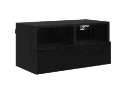 vidaXL Wand-TV-Schränke 2 Stk Schwarz Eichen-Optik 60 x 30 x 30 cm 882927