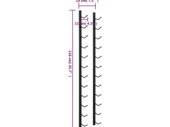 vidaXL Wand-Weinregal für 12 Flaschen Schwarz Eisen