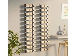vidaXL Wand-Weinregal für 12 Flaschen 2 Stk. Weiß Eisen
