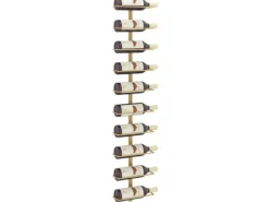 vidaXL Wand-Weinregal für 10 Flaschen Golden Metall