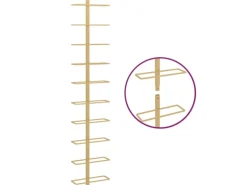 vidaXL Wand-Weinregal für 10 Flaschen Golden Metall