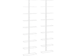 vidaXL Wand-Weinregal für 9 Flaschen 2 Stk. Weiß Eisen