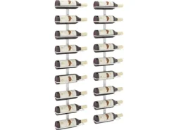 vidaXL Wand-Weinregal für 9 Flaschen 2 Stk. Weiß Eisen