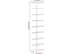 vidaXL Wand-Weinregal für 9 Flaschen 2 Stk. Weiß Eisen