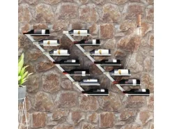 vidaXL Wand-Weinregale für 7 Flaschen 2 Stk. Weiß Metall