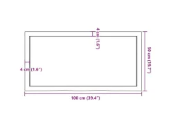 vidaXL Waschtischplatte Dunkelgrau 100x50x4 cm Massivholz Behandelt
