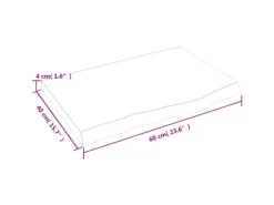 vidaXL Waschtischplatte Dunkelgrau 60x40x4 cm Massivholz Behandelt