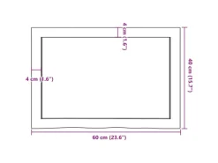 vidaXL Waschtischplatte Dunkelgrau 60x40x4 cm Massivholz Behandelt