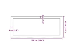 vidaXL Waschtischplatte Dunkelgrau 100x40x4 cm Massivholz Behandelt