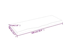 vidaXL Waschtischplatte Dunkelgrau 100x40x4 cm Massivholz Behandelt