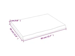 vidaXL Waschtischplatte Dunkelgrau 40x30x2 cm Massivholz Behandelt