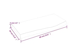 vidaXL Waschtischplatte Hellbraun 60x30x4 cm Massivholz Behandelt