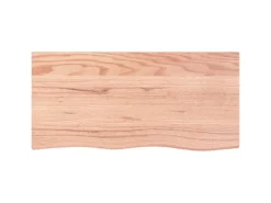 vidaXL Waschtischplatte Hellbraun 100x50x2 cm Massivholz Behandelt