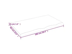 vidaXL Waschtischplatte Hellbraun 100x60x4 cm Massivholz Behandelt