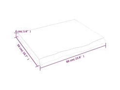 vidaXL Waschtischplatte Hellbraun 60x50x4 cm Massivholz Behandelt