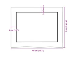 vidaXL Waschtischplatte Hellbraun 40x30x4 cm Massivholz Behandelt
