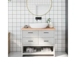 vidaXL Waschtischplatte 100x40x4 cm Massivholz Unbehandelt