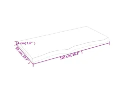 vidaXL Waschtischplatte 100x50x4 cm Massivholz Unbehandelt