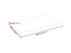vidaXL Waschtischplatte 80x50x4 cm Massivholz Unbehandelt