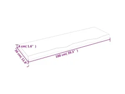 vidaXL Waschtischplatte 100x30x4 cm Massivholz Unbehandelt