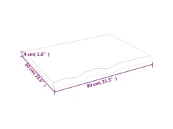 vidaXL Waschtischplatte 80x60x4 cm Massivholz Unbehandelt