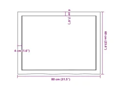 vidaXL Waschtischplatte 80x60x4 cm Massivholz Unbehandelt