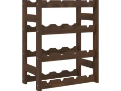 vidaXL Weinregal für 16 Flaschen Braun Massivholz Kiefer