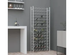 vidaXL Weinregal für 96 Flaschen Weiß Metall