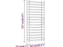 vidaXL Weinregal für 96 Flaschen Weiß Metall