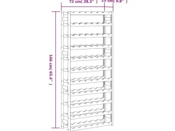 vidaXL Weinregal für 77 Flaschen Braun Massivholz Kiefer