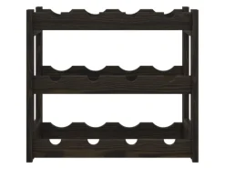 vidaXL Weinregal für 12 Flaschen Schwarz Massivholz Kiefer 43 x 25 x 38 cm