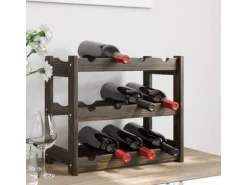 vidaXL Weinregal für 12 Flaschen Schwarz Massivholz Kiefer 43 x 25 x 38 cm