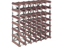 vidaXL Weinregal für 42 Flaschen Braun Massivholz Kiefer 61 x 22,5 x 61 cm