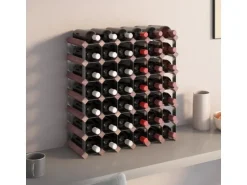 vidaXL Weinregal für 42 Flaschen Braun Massivholz Kiefer 61 x 22,5 x 61 cm