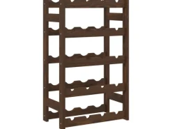 vidaXL Weinregal für 20 Flaschen Braun Massivholz Kiefer 43 x 25 x 70 cm