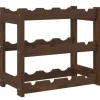 vidaXL Weinregal für 12 Flaschen Braun Massivholz Kiefer 43 x 25 x 38 cm