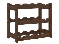 vidaXL Weinregal für 12 Flaschen Braun Massivholz Kiefer 43 x 25 x 38 cm