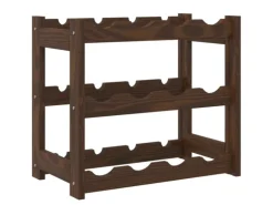 vidaXL Weinregal für 12 Flaschen Braun Massivholz Kiefer 43 x 25 x 38 cm