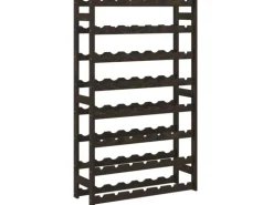vidaXL Weinregal für 56 Flaschen Schwarz Massivholz Kiefer