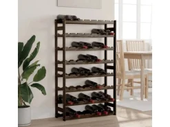 vidaXL Weinregal für 56 Flaschen Schwarz Massivholz Kiefer