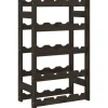 vidaXL Weinregal für 20 Flaschen Schwarz Massivholz Kiefer 43 x 25 x 70 cm