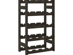 vidaXL Weinregal für 20 Flaschen Schwarz Massivholz Kiefer 43 x 25 x 70 cm