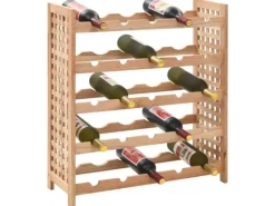 vidaXL Weinregal für 25 Flaschen Nussbaumholz Massiv 63x25x73 cm