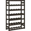 vidaXL Weinregal für 42 Flaschen Schwarz Massivholz Kiefer 62,5 x 25 x 102 cm